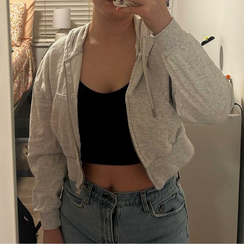 Garage Light Gray Zip-Up Hoodie